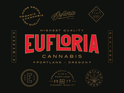 Eufloria 01 branding cannabis icons identity logo marijuana marks