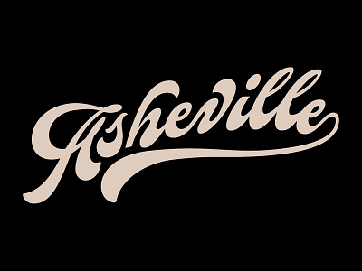Asheville asheville funky lettering nc script type