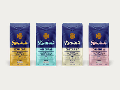 Kendall Coffee Bags branding coffee logo miami packaging typeface