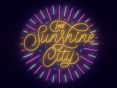 The Sunshine City animation design florida illustration lettering neon sign st pete sunshine city typography