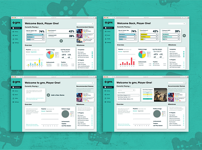 GMR - a videogame tracker site app branding dashboard design graphic design typography ui