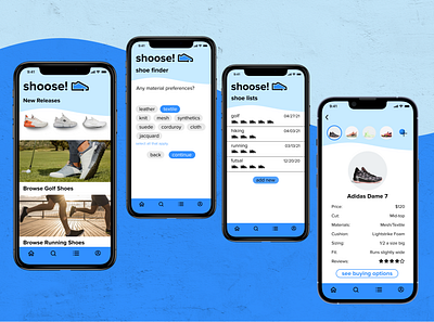 Shoose! - A shoe finder and comparison app app branding design graphic design logo prototyping typography ui uiux ux