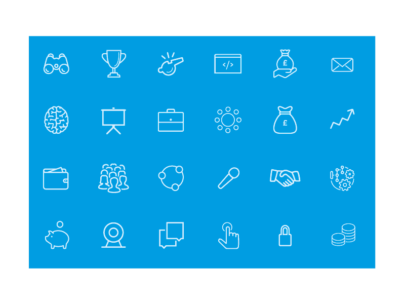 Entrepreneur Icon Set blue clean design entrepreneur icon infographic set simple stroke