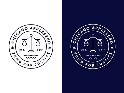 Chicago Appleseed Logo badge brand chicago clean design icon illustration legal line logo simple