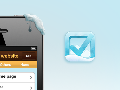 Check app icon ice iphone snow