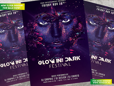 Glow in the Dark Festival dark festival flyer design glow glow in the dark graphic design hdesign modern music party photoshop