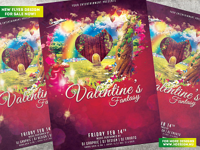 Valentine's Fantasy Flyer fantasy february flyer design flyer template girlfriend happy hdesign heart love valentine