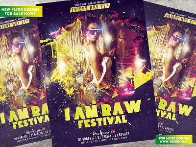 I am Raw Festival color cool festival flyer flyer design flyer template graphic design graphicriver hdesign