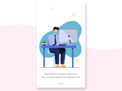 Office worker app character characterdesign illustration illustrator mobile office office worker onboarding procreate uiux work working