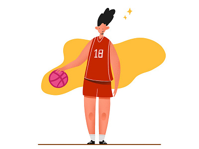The Job Series - #1 Basketball Player art artist basketball character characterdesign design drawing illustration illustrator procreate