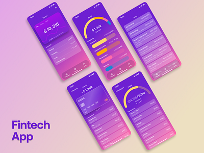 Cute Fintech App banking budgeting cute finance fintech mobile ui