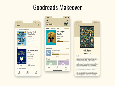 Goodreads Makeover book flat design goodreads makeover mobile neutral redesign soft ui
