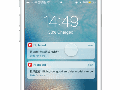 iOS 10 Expanded Notifications card expanded notifications flip flipboard ios notification ui ux white