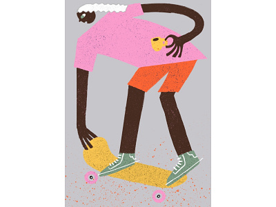 Skating with Coffee design illustration procreate skateboard skateboarding skating