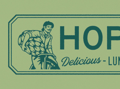Hopfields austin beer charachter design hops illustration logo restaurant rough texas texture type vintage