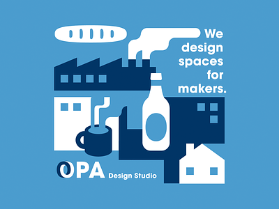 OPA Design austin buildings clean design geometric illustration logo minimal modern negative space retro sans shapes simple swiss texas