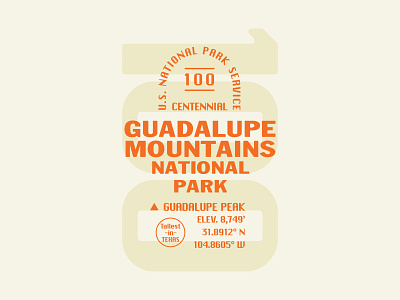 Guadalupe badge guadalupe lock up national park overlay overprint poster text type hike