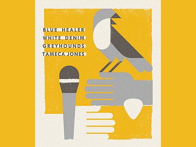 KING Poster band gig poster minimal music screen print show simple bird texture