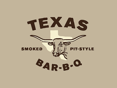 BBQ badge barbeque bbq brand bull cow logo longhorn meat steer texas type