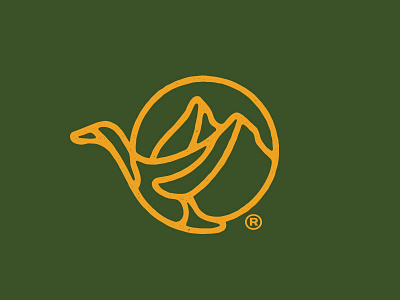 Goose badge bird duck flying goose illustration line logo mountain outdoors simple