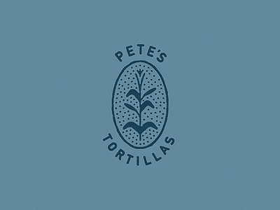 Pete's badge corn dots handmade icon logo retro rough stalk stamp print tortilla