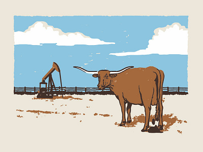 Bullshit bull bullshit cow design farm illustration longhorn poster ranch rough shit texas texture vintage west
