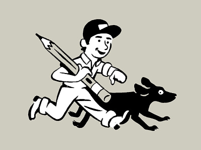 It Me cartoon dog fun hat illustration illustrator logo man mechanic mid century modern pencil retro running texture vintage mascot white collar worker