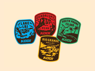 Travel Badges badge badgehundting cooler icon illustration kodi logo patch retro rough shield sticker texas texture travel vintage