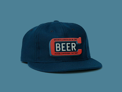 Cartridge Hat beer brewery brewing design ebbets felt hat lockup logo patch retro stitch throwback type vintage