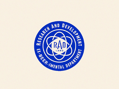 R.A.D. atomic austin badge beer beerworks brewery circle distressed illustration ink lab logo mark print science stamp texas texture type typography