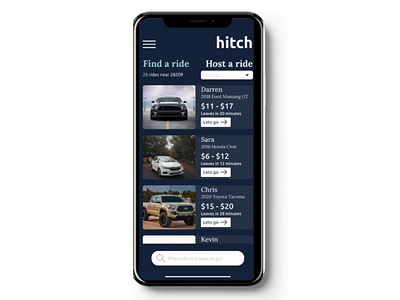 Hitch App - Day 1 of 30 app design ui ux