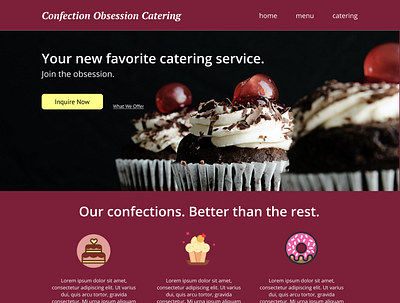 Confection Obsession Catering branding design ui ux