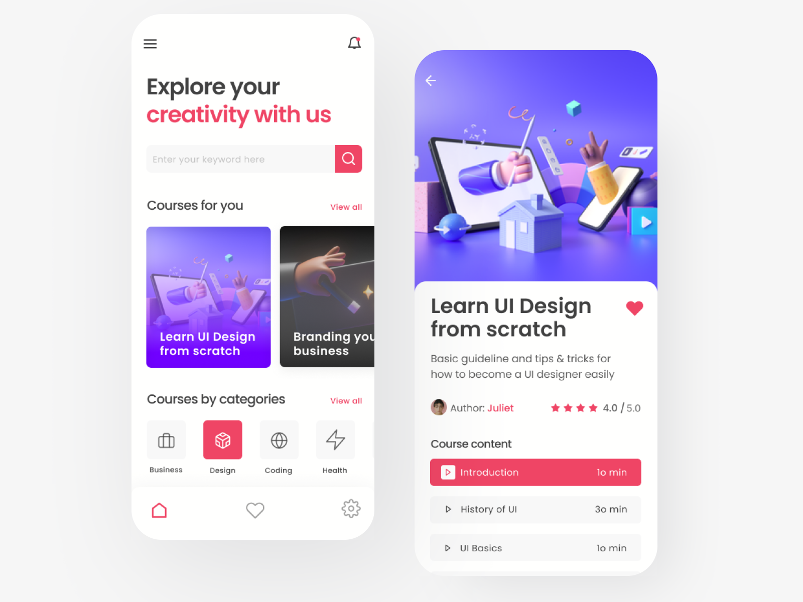 Online Course App UI by Diwas Basnet on Dribbble