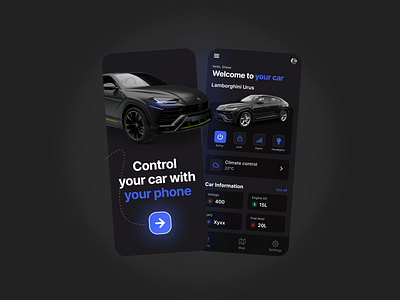 Car Management App UI app dark ui design minimal ui ui design ui designer ui designs