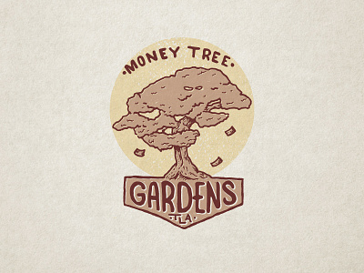 Money Tree Gardens illustration money tree gardens typography
