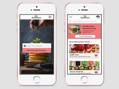 Go Breakfast App branding dailyuichallenge design illustration ui ux