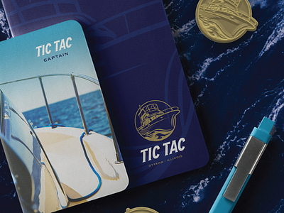 Tic Tac the Boat adobe illustrator blue boat branding illustration logo lunch design co merch notebooks ocean