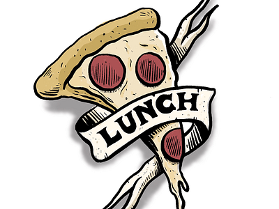 Late night slice branding design food graphic design hand drawn illustration ipad logo lunch lunchdesignco pizza procreate