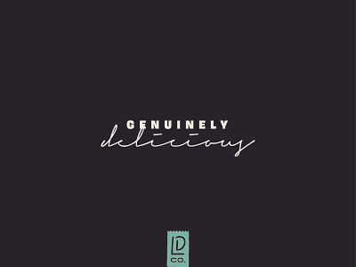 Genuinely Delicious adobe adobe illustrator black and white branding design fonts graphic design graphicdesign logo lunch lunchdesignco script typography vector
