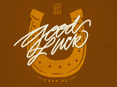 Good luck branding hand drawn hand type horse shoe illustration ipad pro luck lunch lunchdesignco north carolina procreate typography western