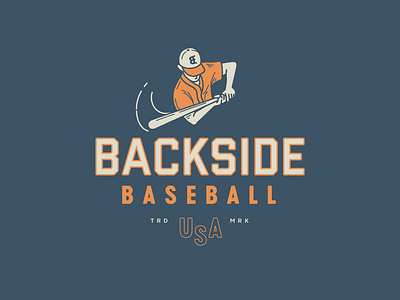 Backside Baseball adobe adobe illustrator baseball branding classic illustration logo lunchdesignco sports vintage