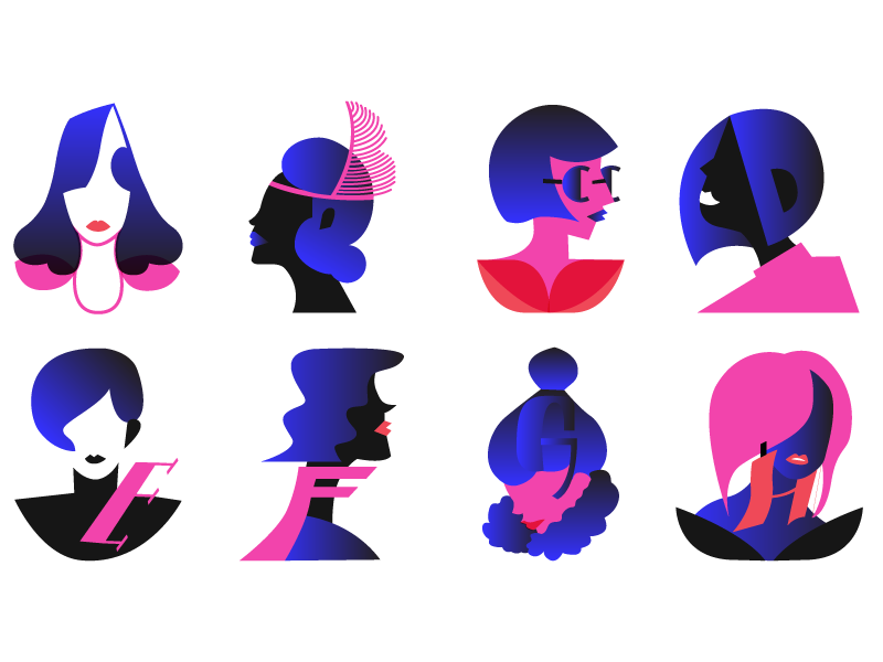 ABCs: A-H typography letter illustration abc
