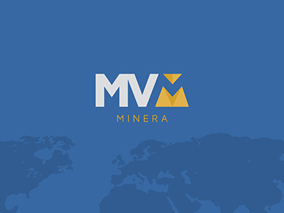 MVM Mining blue gold logo logotype m mining