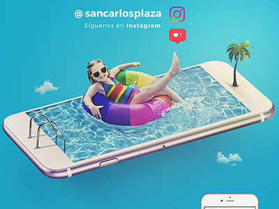 Social Banner ad cellphone hotel kid photoshop pool sancarlos summer