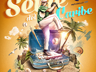 2013 Caribbean Series advertising ball baseball beach hotel orange player print seriedelcaribe suitecase