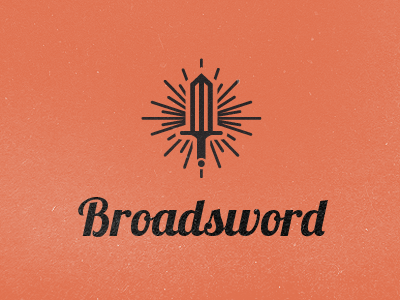 broadsword icon identity light logo sword