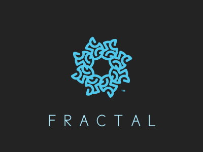 Fractal black bored cyan fractal icon logo