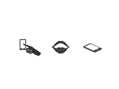 media glyphs cell glyphs hand icons lips phone