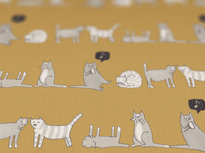 Eventually textile pattern cat drawing fabric graphic design illustration pattern textile