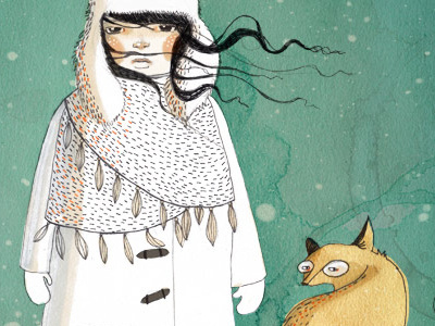 Fox And Girl illustration
